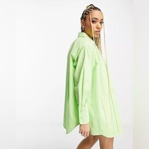 Signature8 Lime Oversized Poplin Button Down Shirt 
 Size Large